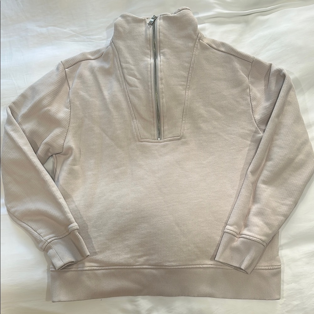 Cream Quarter-Zip Pullover
